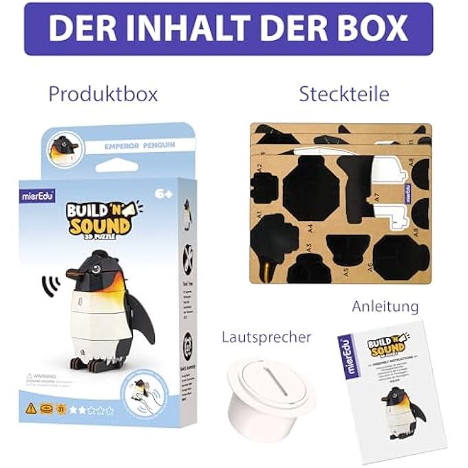 BUILD AND SOUND 3D PUZZLE EMPEROR PENGUIN EDUCATIONAL TOY FOR KIDS STEM LEARNING ACTIVITY - Image 2